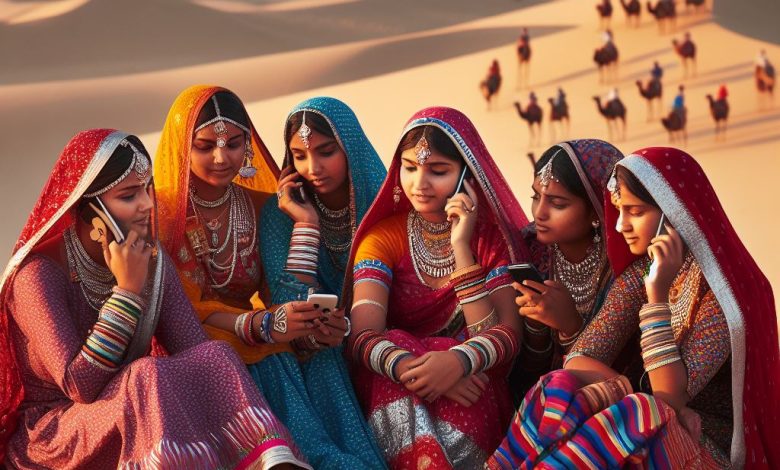 Rajasthani Women Waiting for Her Husband Call who in Indian Army, She Received Mobile in Rajasthan Government Free Smart Phone Distributions Camp, Now BJP Sarkar Banned this Scheme (Symbolic Photo)